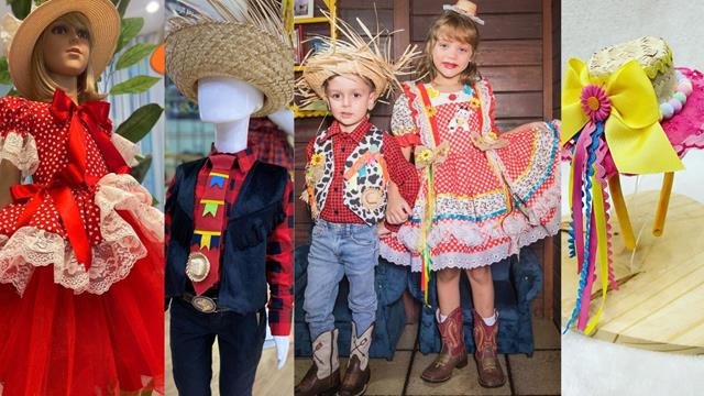 Roupa De Menina Xadrez Festa Junina Conjunto Completo 3 Peça